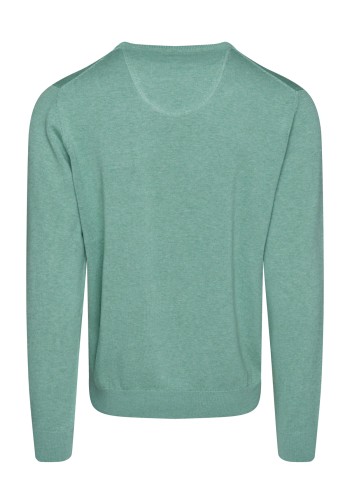 Pull vert homme col v