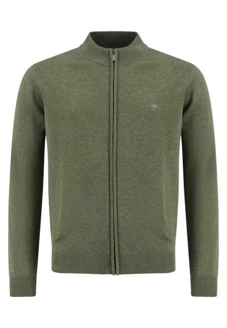 Gilet zippé vert homme