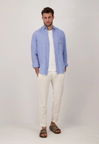 Chemise unie bleu clair homme