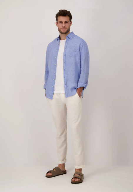 Chemise unie bleu clair homme