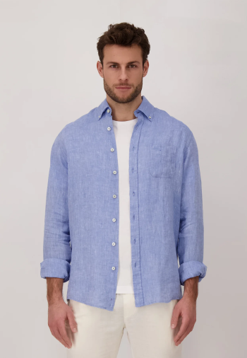 Chemise unie bleu clair homme