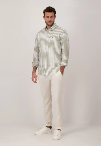 Chemise verte à rayures homme