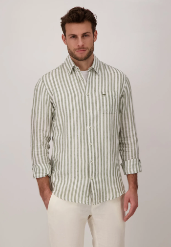 Chemise verte à rayures homme