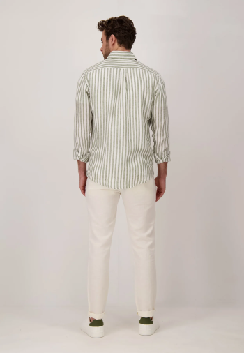 Chemise verte à rayures homme