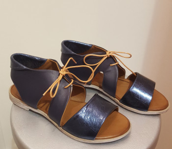 Sandales femme plates bleu