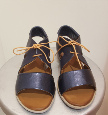 Sandales femme plates bleu