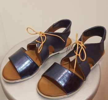 Sandales femme plates bleu