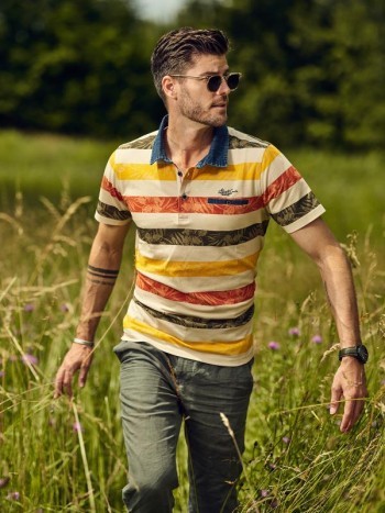 Polo homme manches courtes rayures