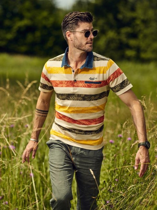 Polo homme manches courtes rayures