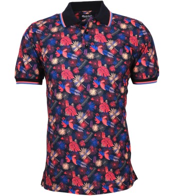 Polo homme imprimé feuillage