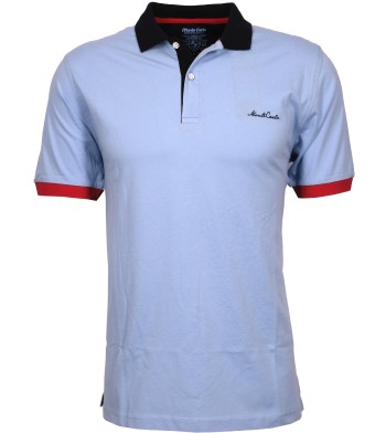 Polo homme bleu clair - MONTE CARLO