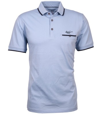 Polo homme uni bleu clair - MONTE CARLO