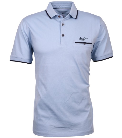 Polo homme uni bleu clair - MONTE CARLO