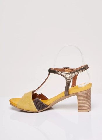 LUNE&L'AUTRE Sandales cuir femme jaune