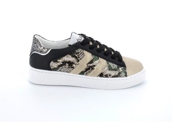 Sneackers dorées motif serpent