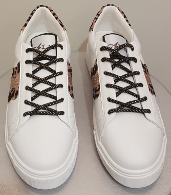 Sneakers femme doré motif léopard - CL11 Sneakers