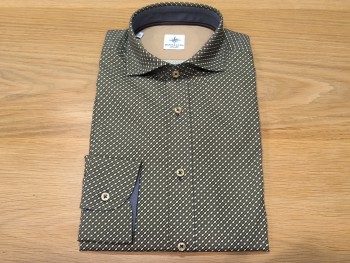 Chemise homme verte manche longue