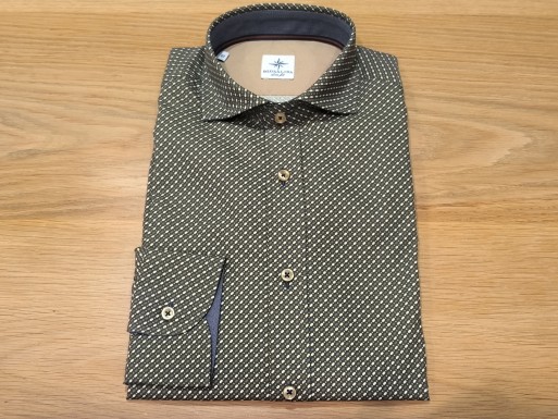 Chemise homme verte manche longue
