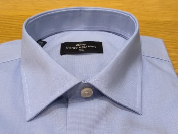 Chemise homme bleu unie manches longues