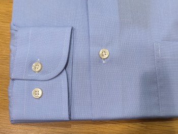 Chemise homme bleu unie manches longues