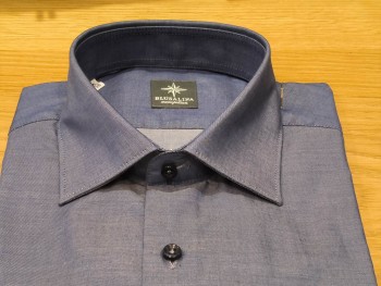 Chemise homme manches longues bleu foncé