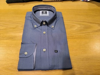Chemise homme manches longues bleu foncé