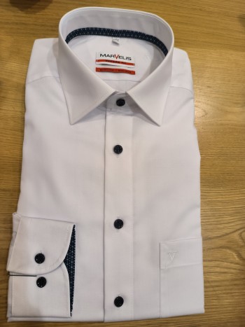 Chemise droite blanche homme manches longues