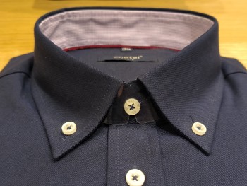 Chemise homme manches longues droite bleu marine