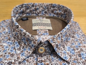 Chemise homme manches longues motif fleurs