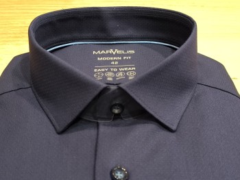 Chemise homme manches longues cintrée bleu marine