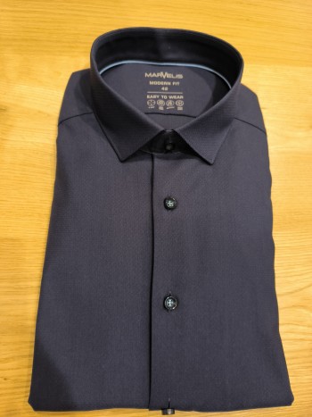 Chemise homme manches longues cintrée bleu marine