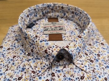 Chemise homme manches longues motif fleuri