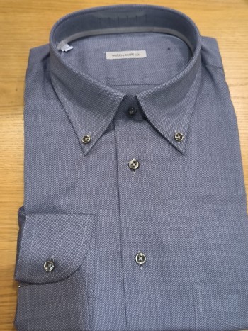 Chemise homme manches longues bleu marine cintrée