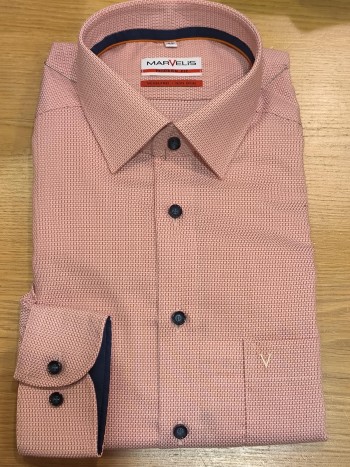 Chemise rose homme coupe droite manches longues