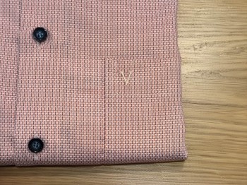 Chemise rose homme coupe droite manches longues