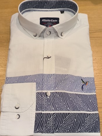 Chemise homme cintrée à rayures bleues