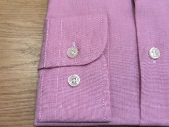 Chemise rose homme coupe droite manches longues