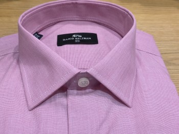 Chemise rose homme coupe droite manches longues