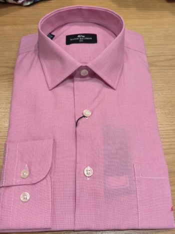 Chemise rose homme coupe droite manches longues