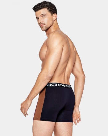 Boxer homme noir, bordeaux et camel