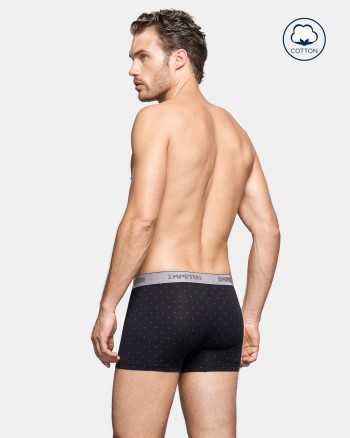 Boxer homme bleu marine avec motif rouge