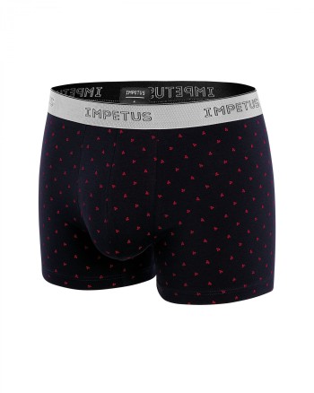 Boxer homme bleu marine avec motif rouge