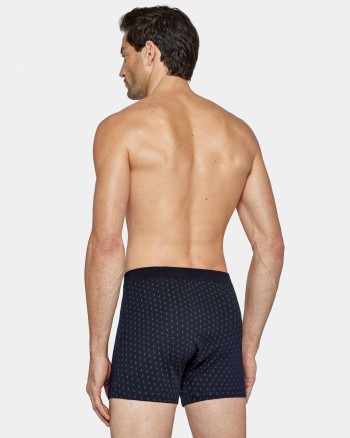 Caleçon homme marine à motif verts
