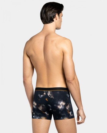 Boxer homme à imprimé noir et gris