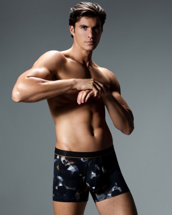 Boxer homme à imprimé noir et gris