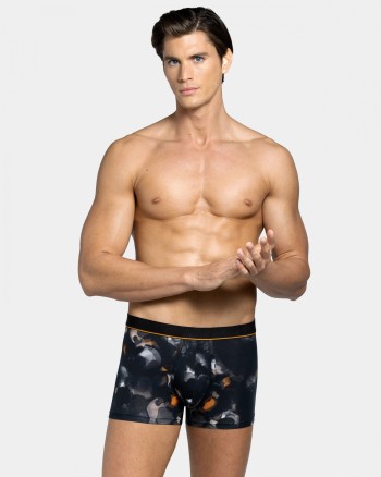 Boxer homme à imprimé noir et gris