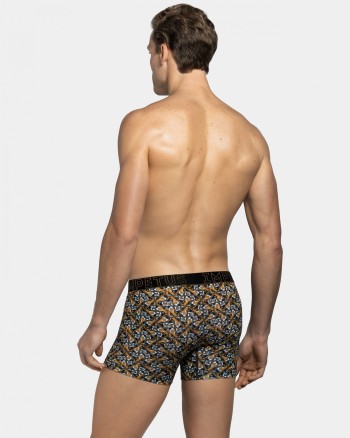 Boxer homme imprimé noir et jaune