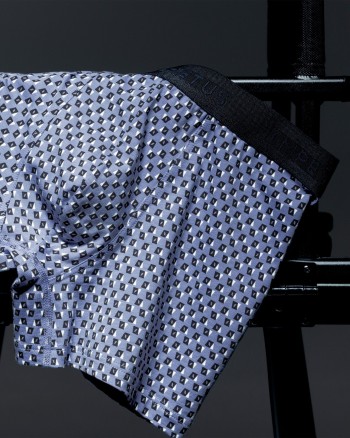 Boxer homme bleu clair à motif