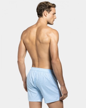 Caleçon homme vichy bleu clair