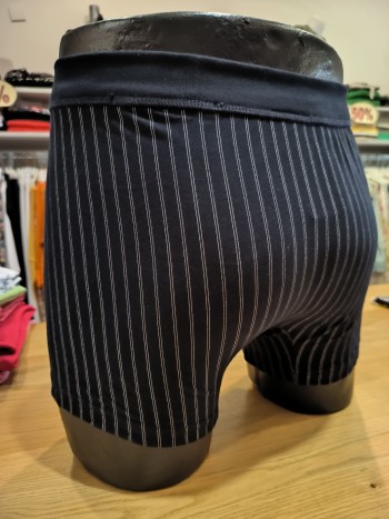 Boxer homme noir à rayures blanches